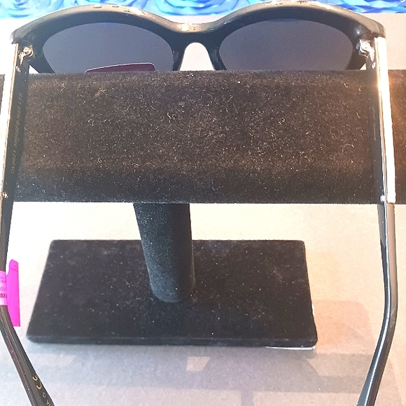 NWT Betsey Johnson Cat Eye Unique Pink Floral/Black Striped Sunglasses - Picture 3 of 13